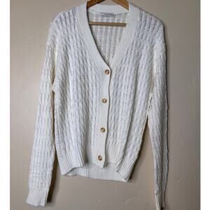 Mod Goddess White Cable Knit Sweater Medium/Large